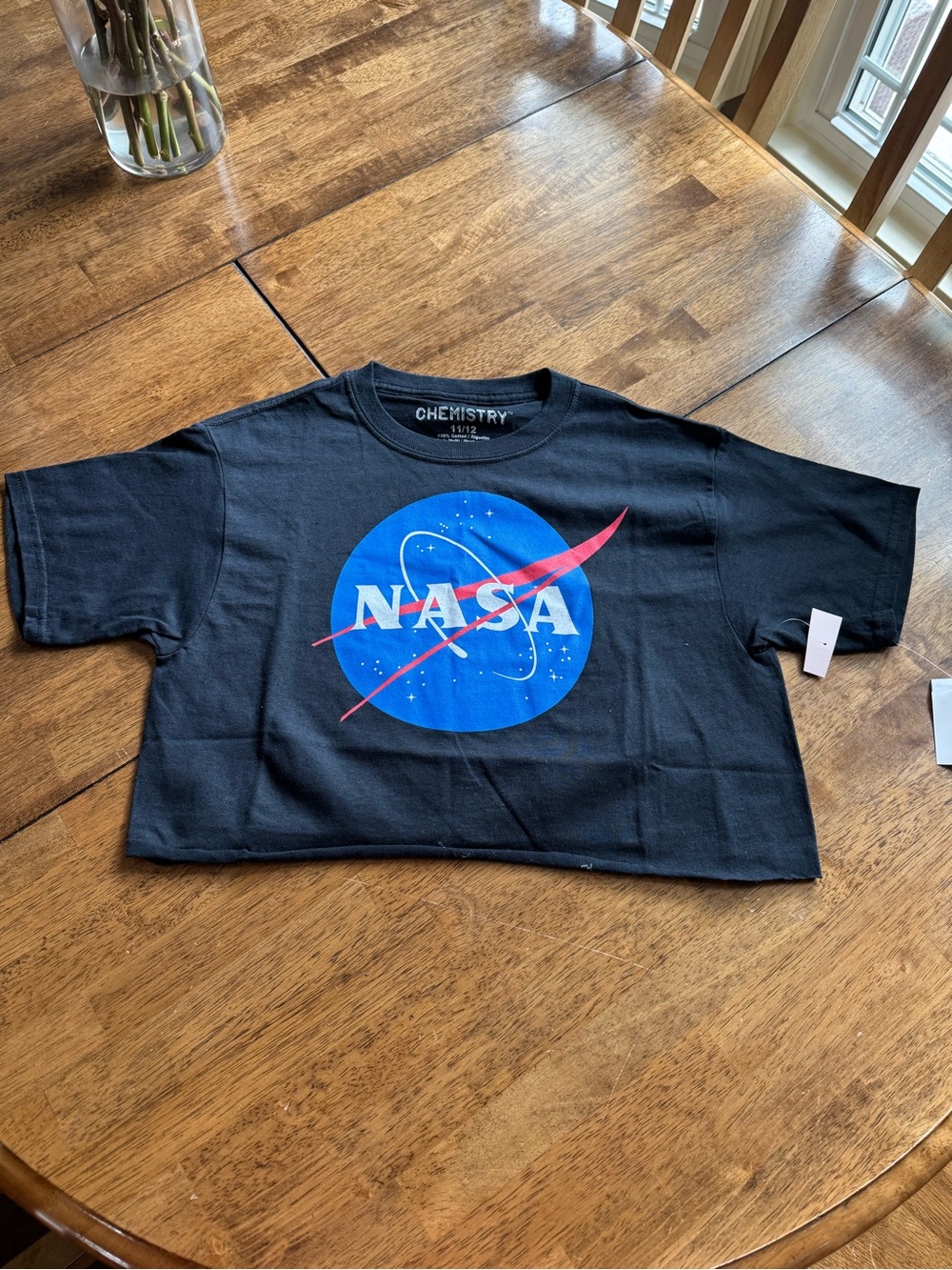 NASA crop Tee with Blue & Red NASA Logo